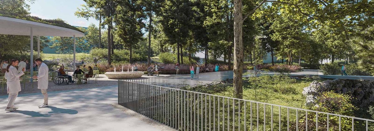 Klinik Ottakring, Grünbereich beim Eingang